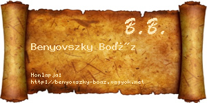 Benyovszky Boáz névjegykártya
